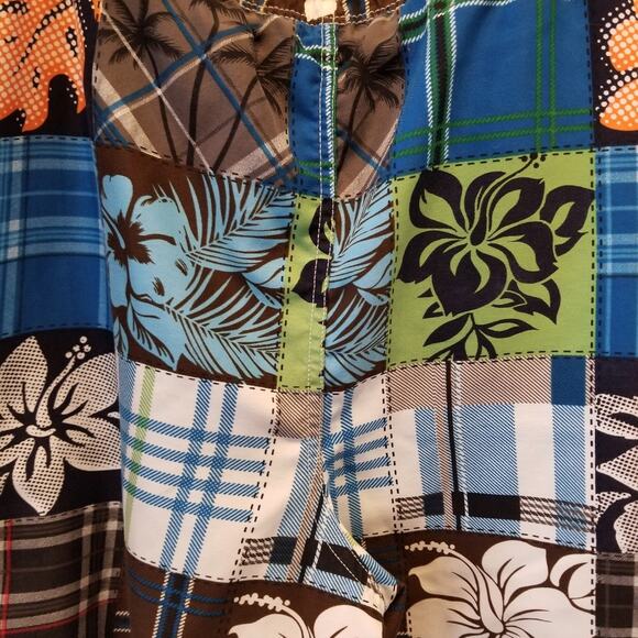 Sonoma Men's Swim Trunks Blue Tropical Print Hawaiian Coastal Shorts Size L - Picture 10 of 10